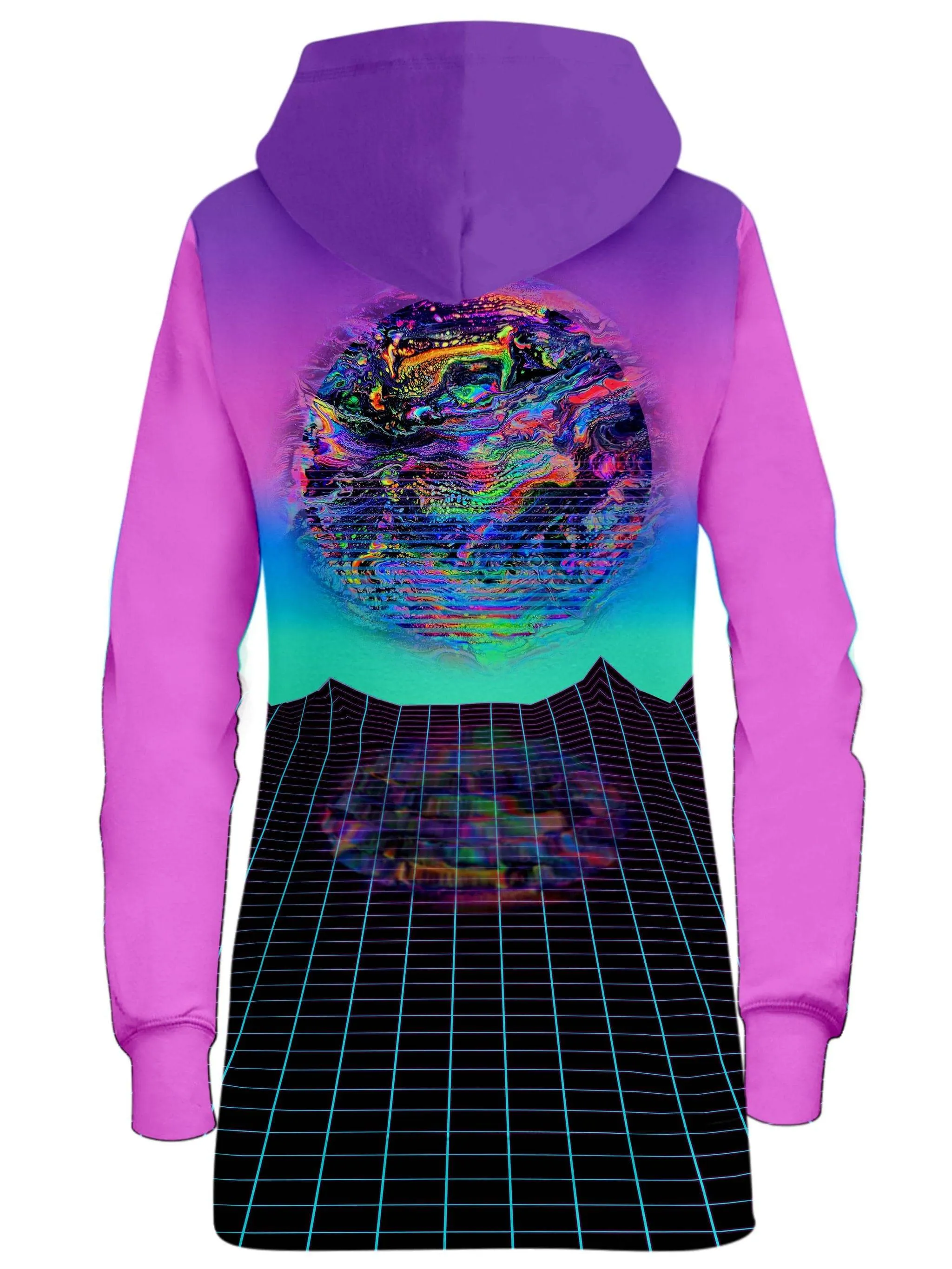 Psychedelic Outrun Hoodie Dress sold by iEDM product image thumbnail 2