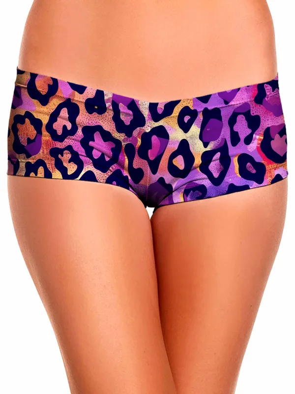 Neon Leopard Booty Shorts sold by iEDM