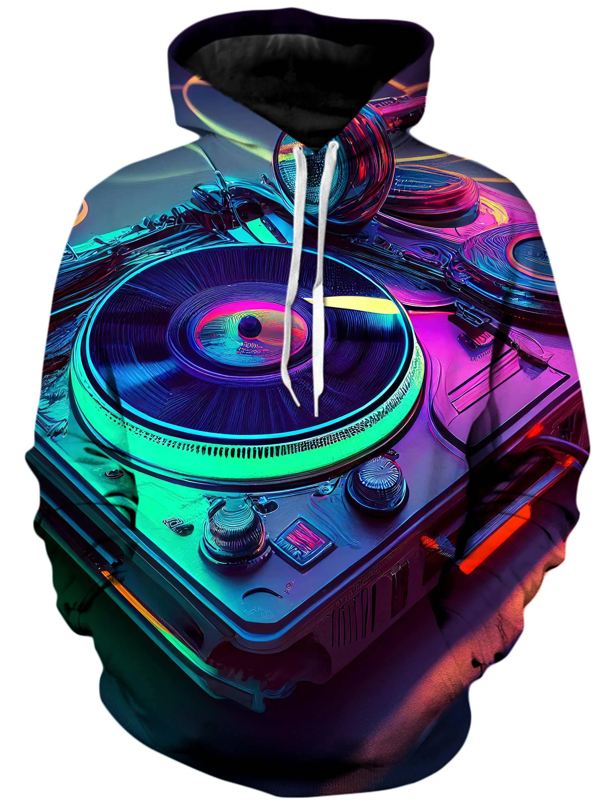 Neon Turntables Unisex Hoodie sold by iEDM
