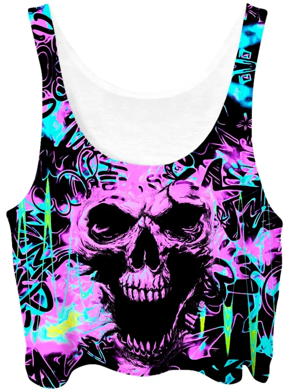 Skull Graffiti Crop Top sold by iEDM