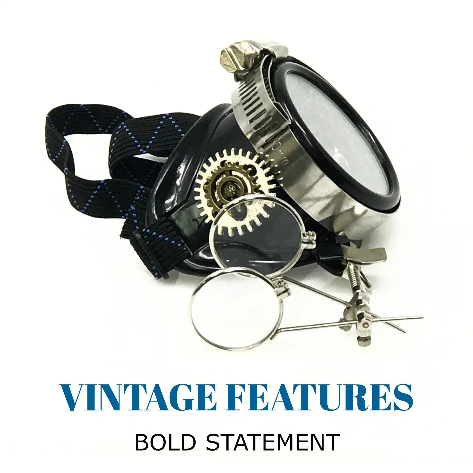 Airship Captain Pirate Eyepatch Monocle Rave Goggle With Magnifying Eye Loupes sold by iEDM product image thumbnail 5