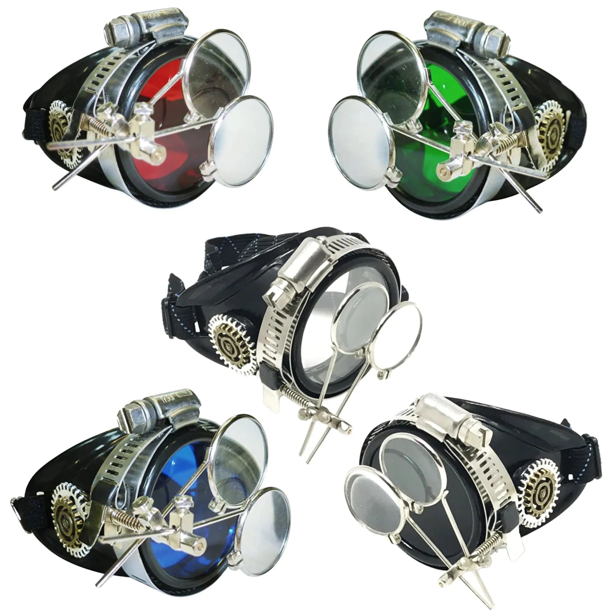 Airship Captain Pirate Eyepatch Monocle Rave Goggle With Magnifying Eye Loupes sold by iEDM