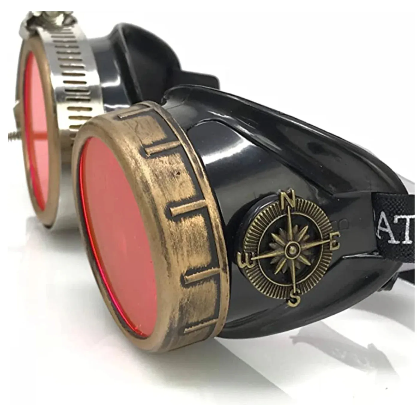 Steampunk Goggles With Magnifying Loupes UV Glow Neon Pink Prism Diffraction Lenses sold by iEDM product image thumbnail 4