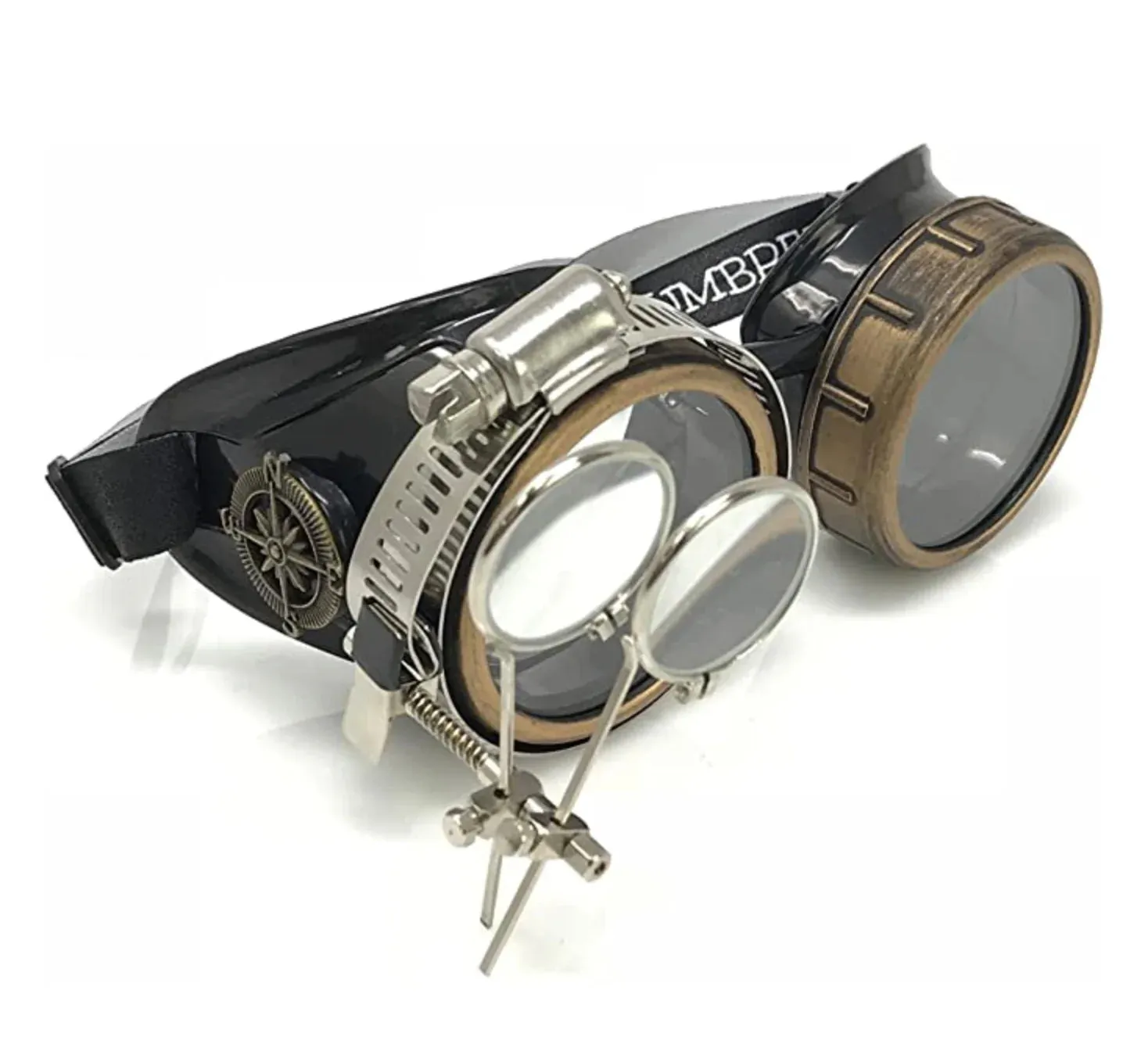 Steampunk Goggles With Magnifying Loupes Crystal Clear Spiral Diffraction Lenses sold by iEDM product image thumbnail 3