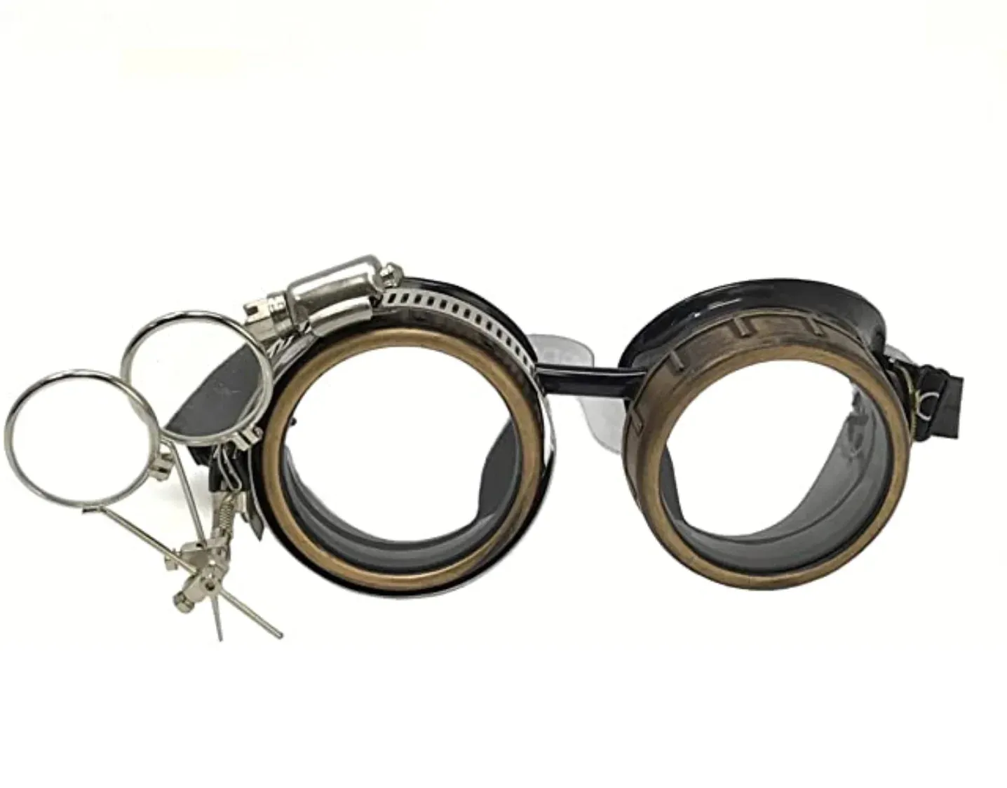Steampunk Goggles With Magnifying Loupes Crystal Clear Spiral Diffraction Lenses sold by iEDM product image thumbnail 2