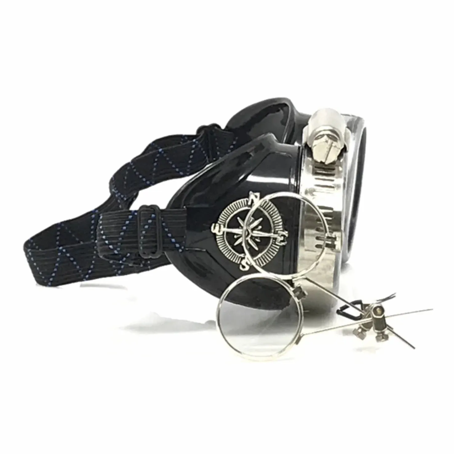 Diesel Goth Punk Metallic Goggles With Magnifying Eye Loupes Blue Lenses sold by iEDM product image thumbnail 5