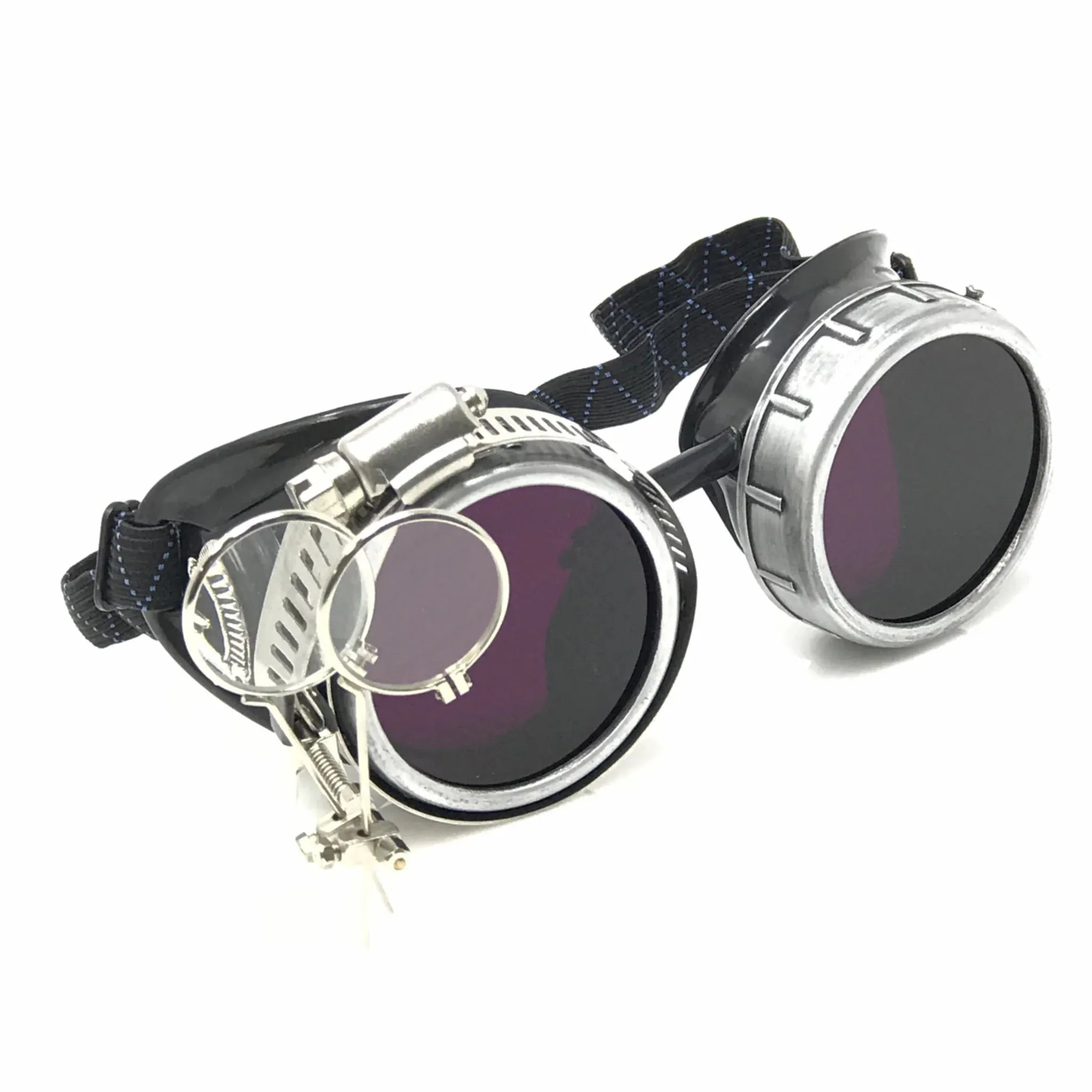 Diesel Goth Punk Biker Goggles With Magnifying Eye Loupes Purple Lenses sold by iEDM