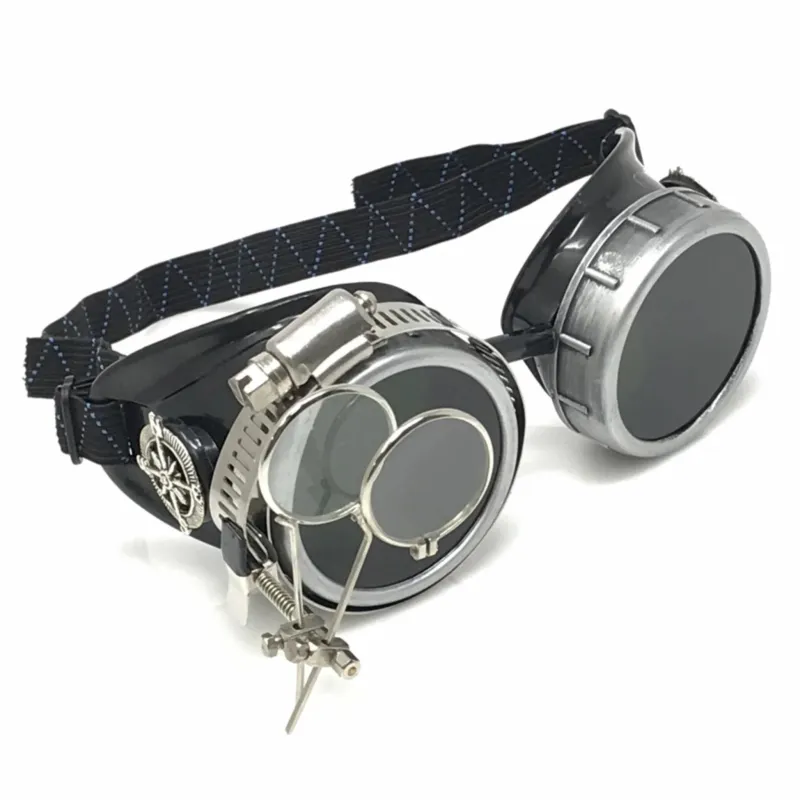 Diesel Goth Punk Vespa Goggles With Magnifying Eye Loupes Black Lenses sold by iEDM