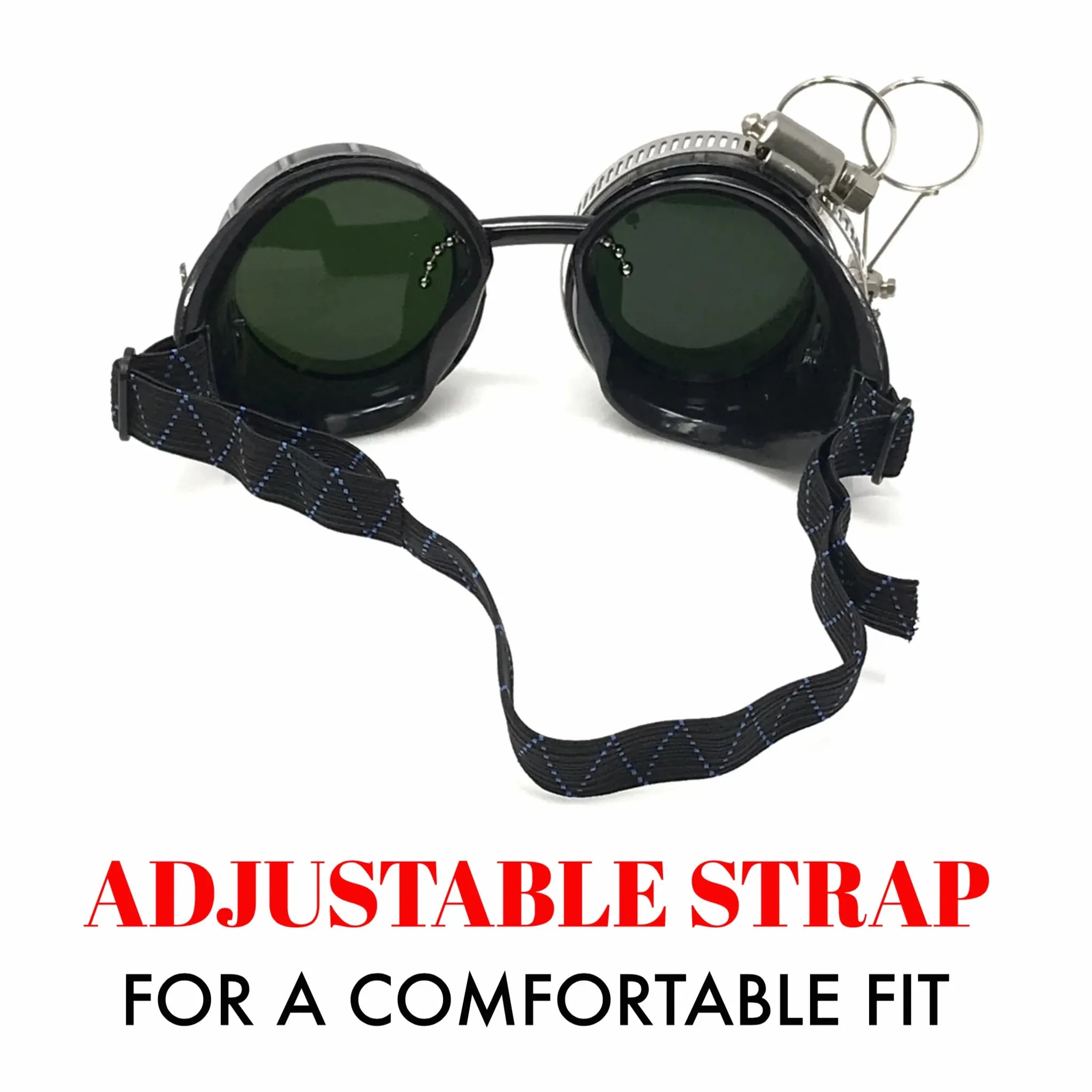 Diesel Goth Punk Vespa Goggles With Magnifying Eye Loupes Black Lenses sold by iEDM product image thumbnail 4