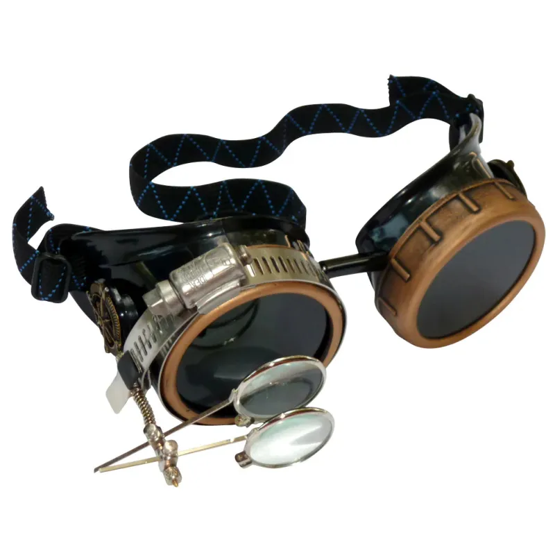 Steampunk Goggles With Magnifying Loupes Black Lenses sold by iEDM