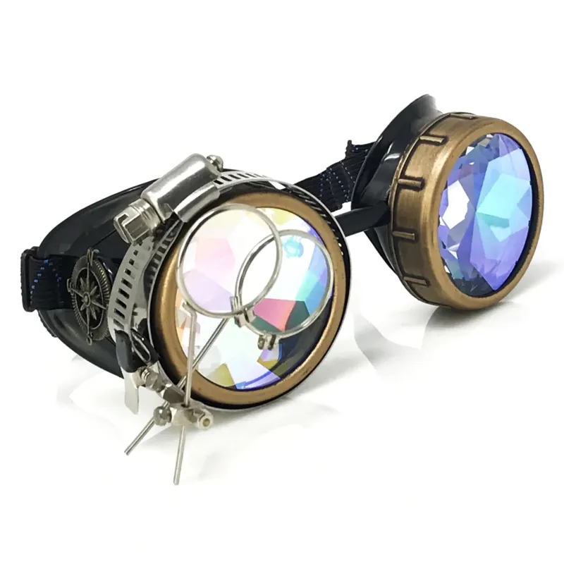 Steampunk Goggles With Magnifying Loupes Kaleidoscope Lenses made by iEDM