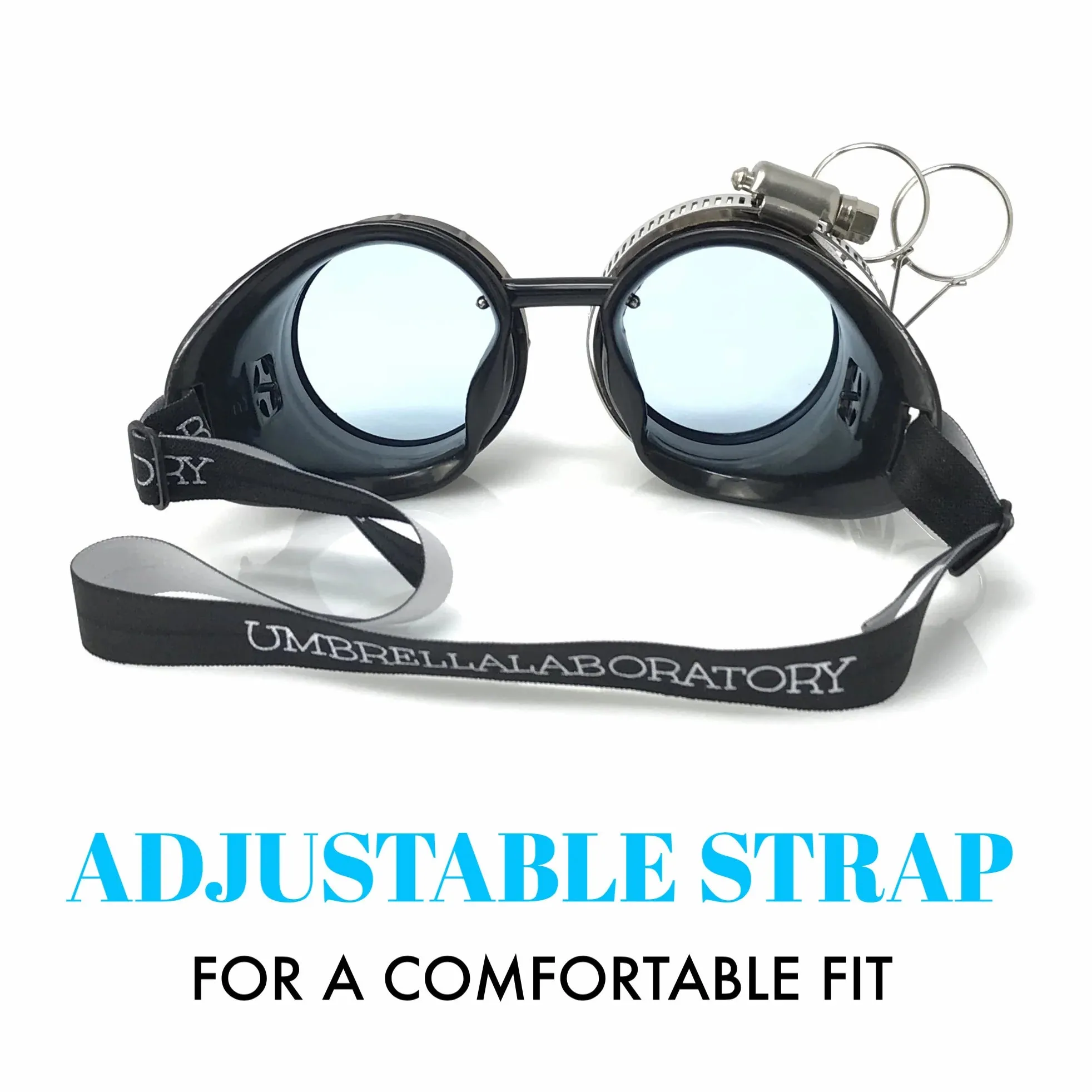 Steampunk Goggles With Magnifying Loupes Light Blue Lenses sold by iEDM product image thumbnail 3