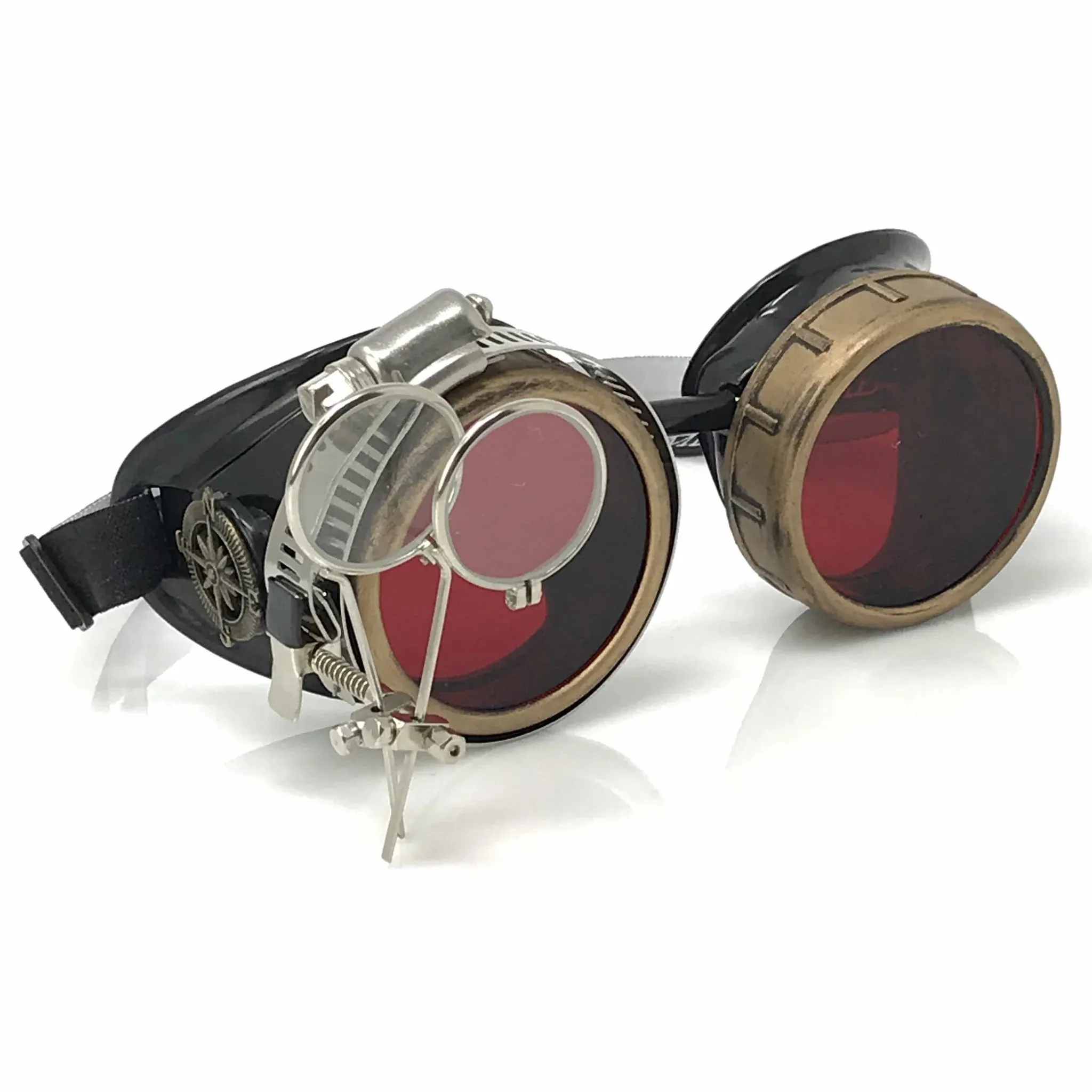 Steampunk Goggles With Magnifying Loupes Red Lenses sold by iEDM