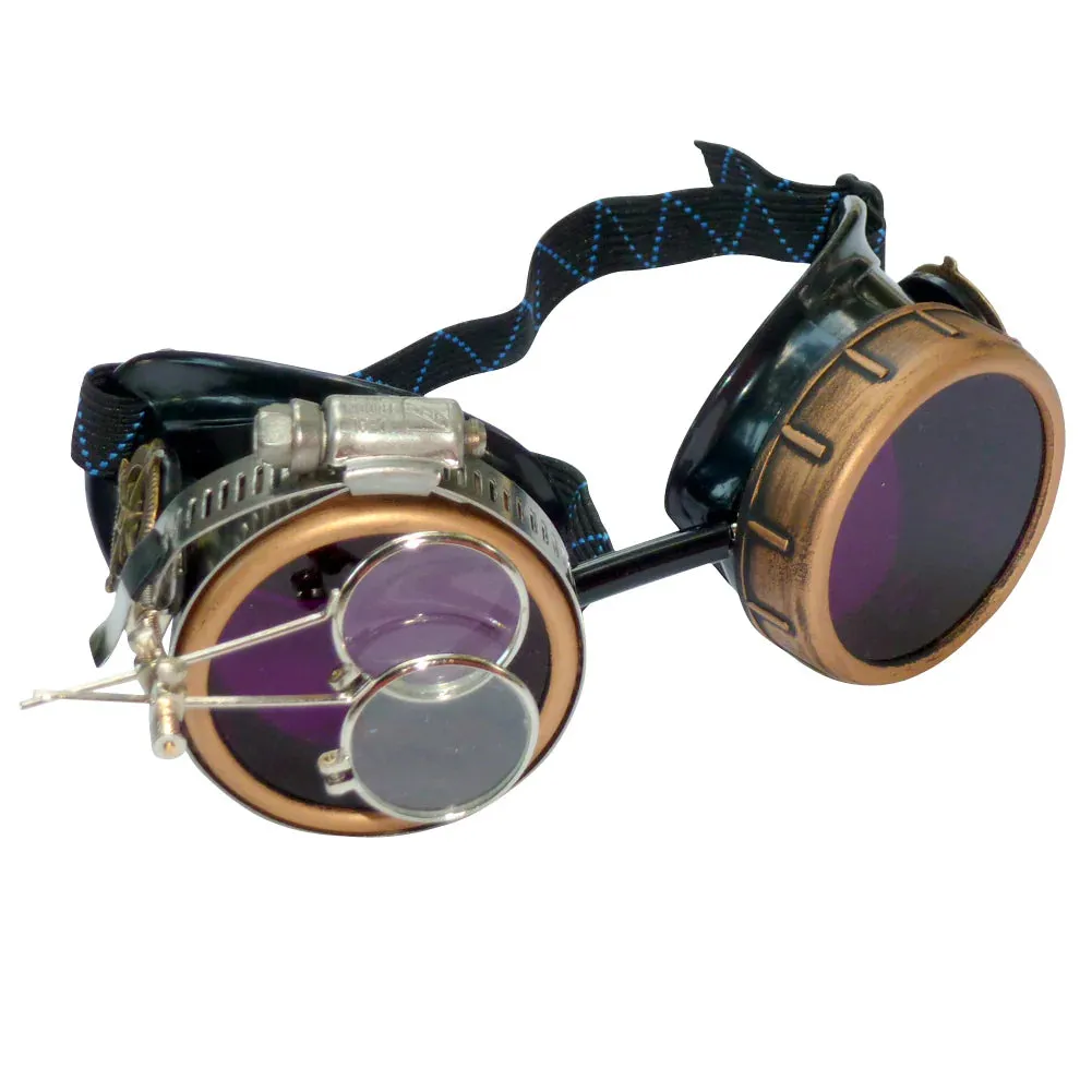 Steampunk Goggles With Magnifying Loupes Purple Lenses sold by iEDM product image thumbnail 2