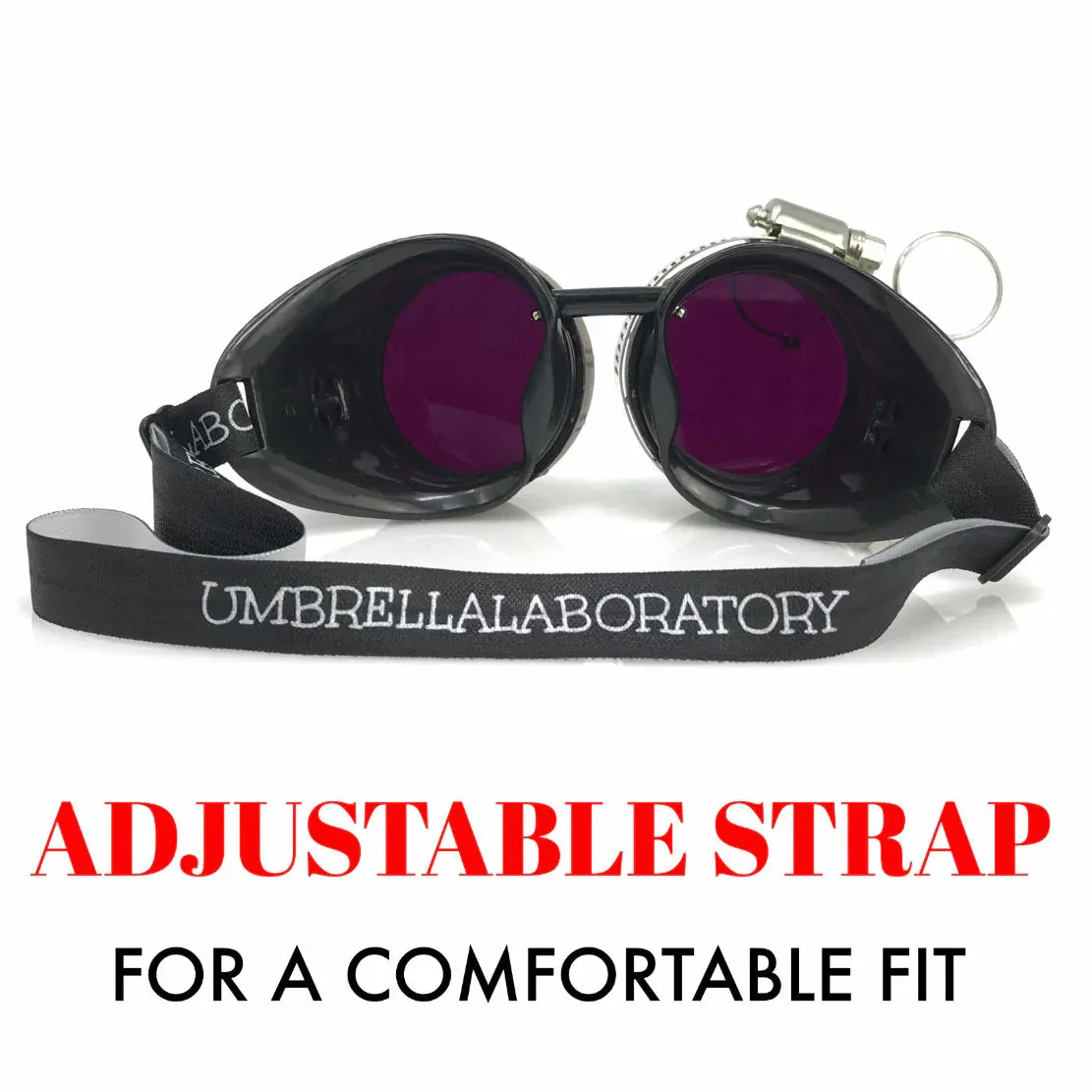 Steampunk Goggles With Magnifying Loupes Purple Lenses sold by iEDM product image thumbnail 4