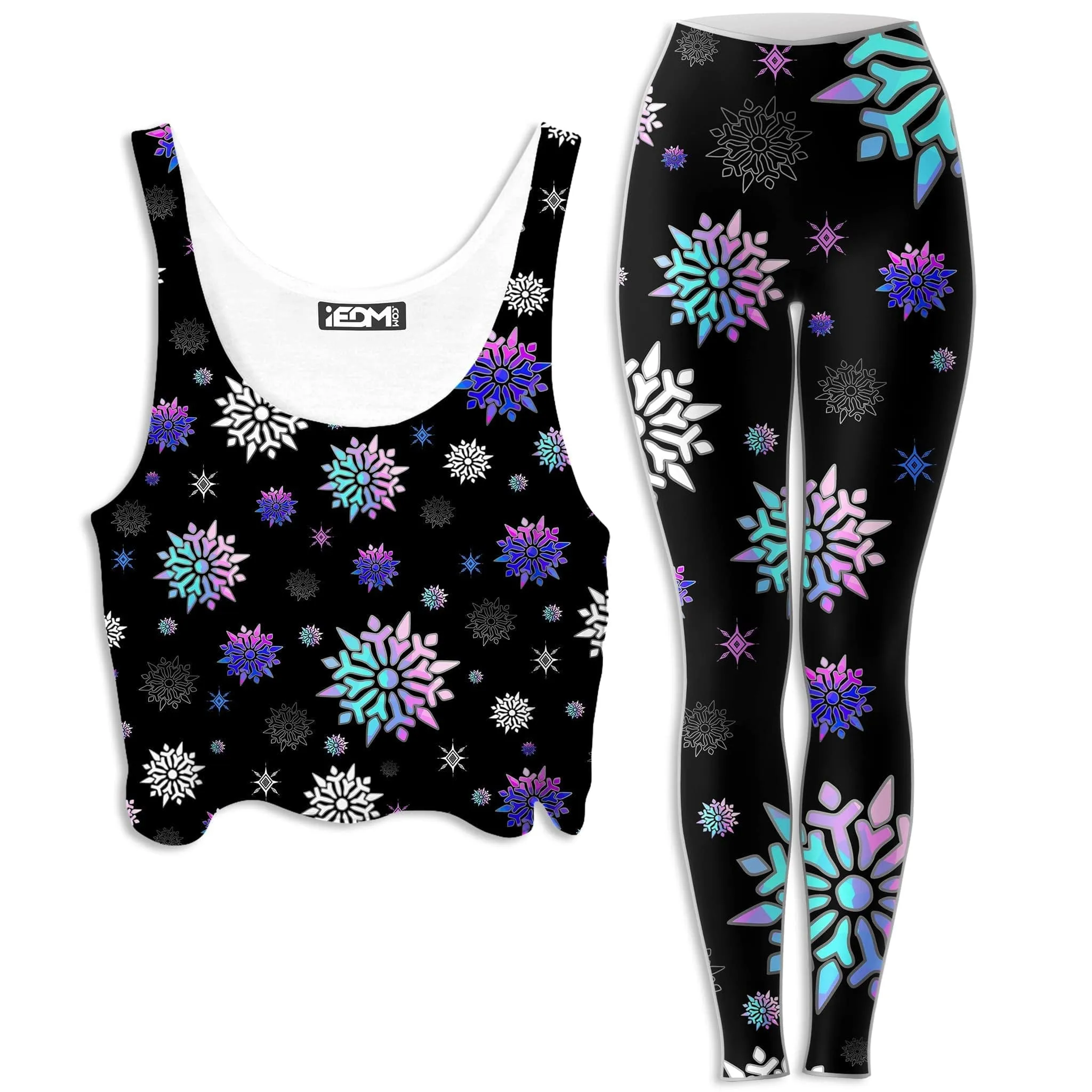 Festive Night Sky Crop Top and Leggings Combo sold by iEDM