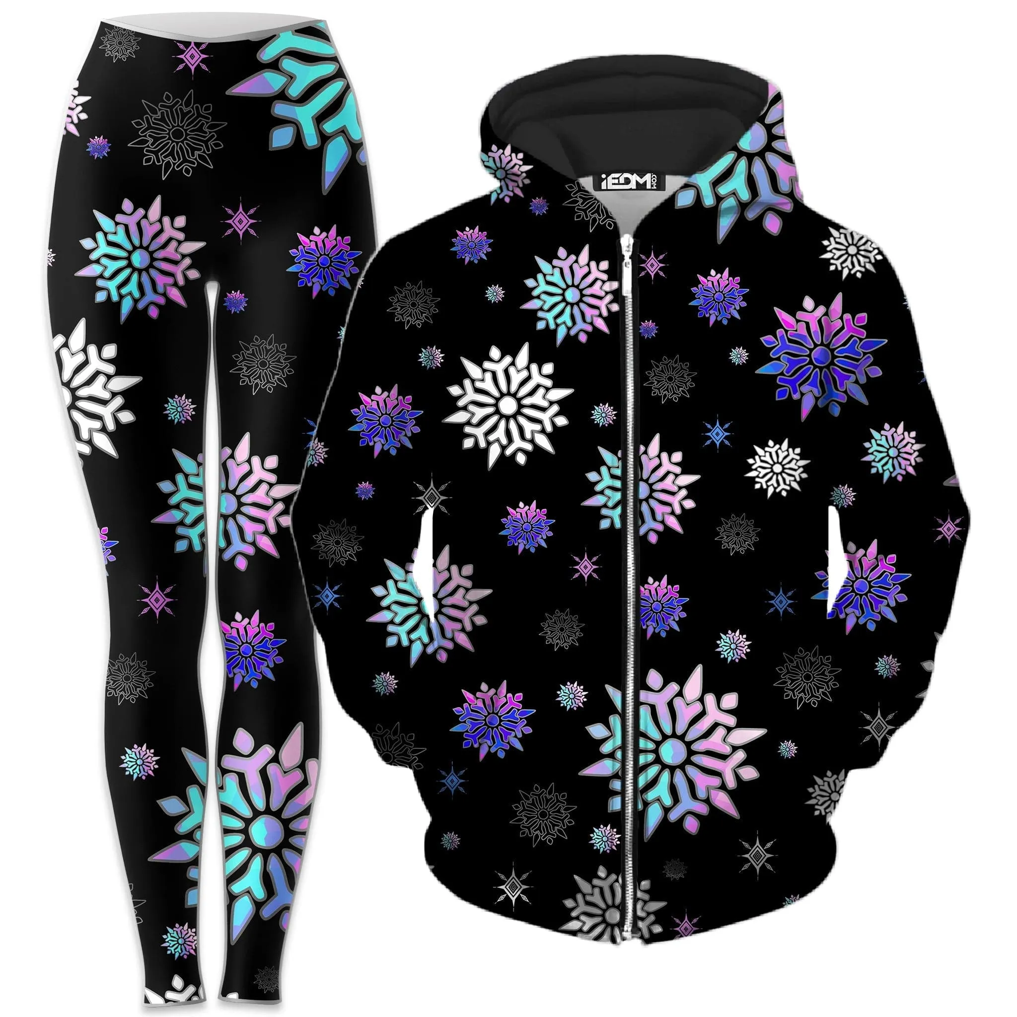 Festive Night Sky Zip-Up Hoodie and Leggings Combo sold by iEDM