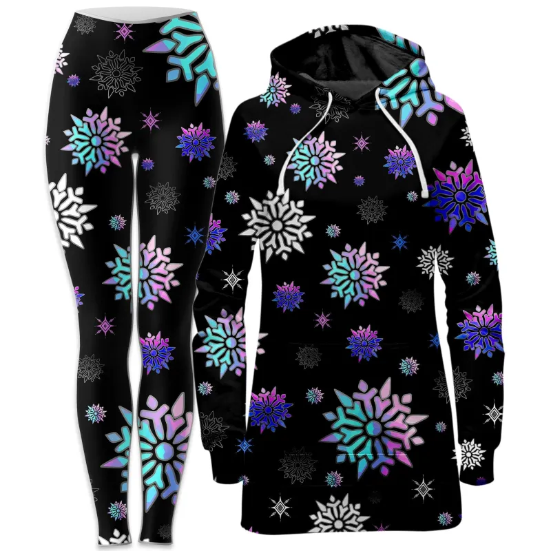 Festive Night Sky Hoodie Dress and Leggings Combo sold by iEDM