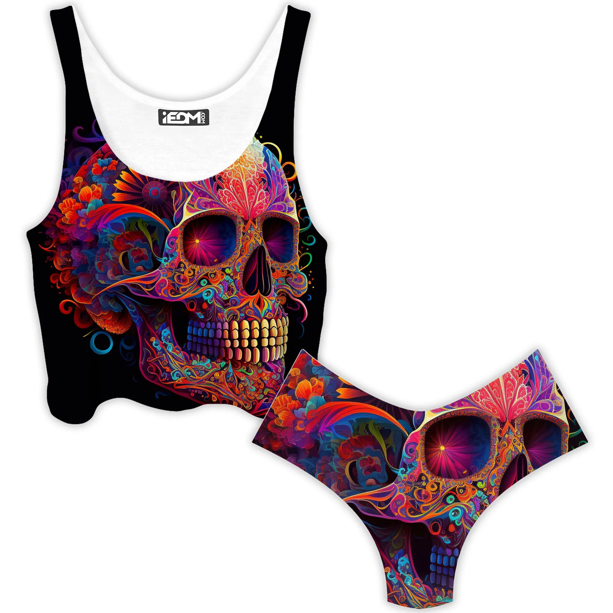 DOTD Skull Crop Top and Booty Shorts Combo sold by iEDM
