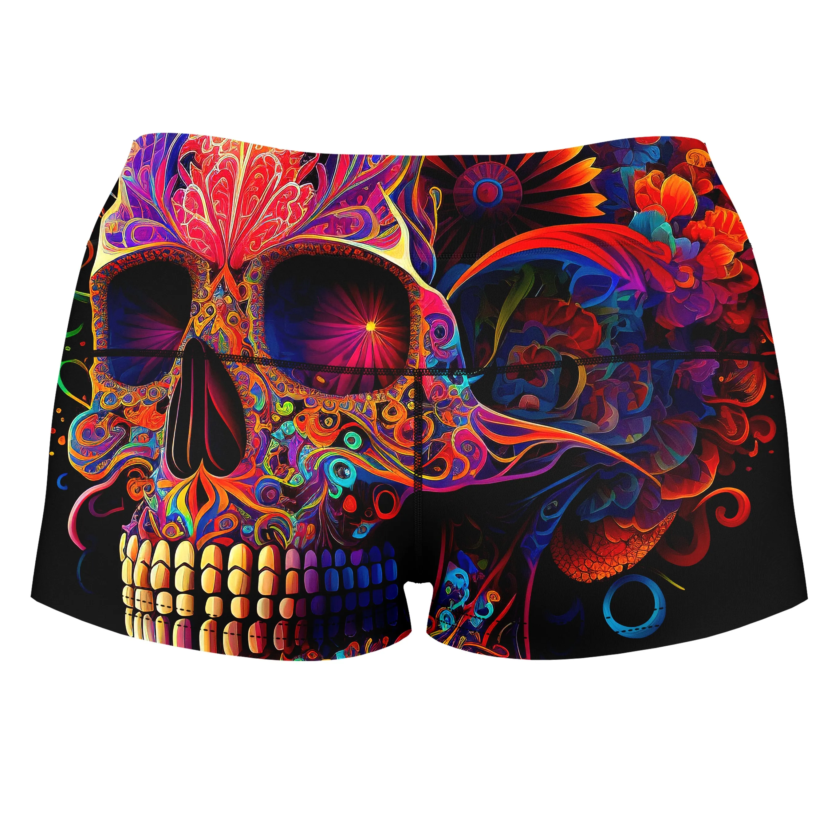 DOTD Skull High-Waisted Women's Shorts sold by iEDM product image thumbnail 2