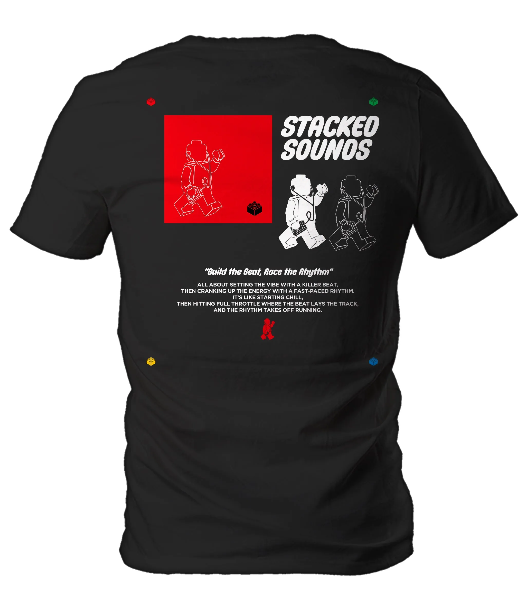 Stacked Sounds Black Men's T-Shirt sold by iEDM product image thumbnail 2