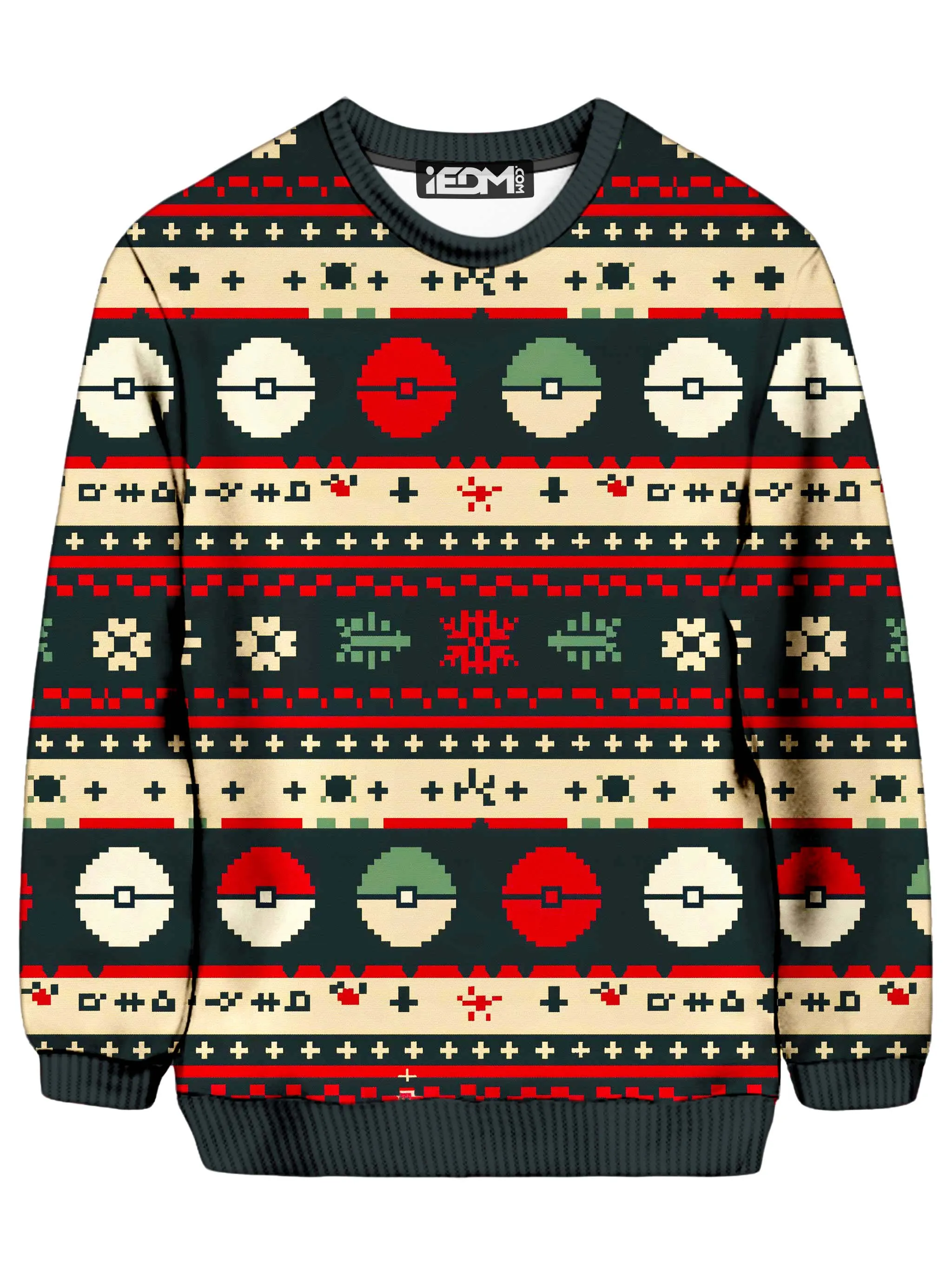 Poké Ball Blizzard Christmas Ugly Sweater sold by iEDM