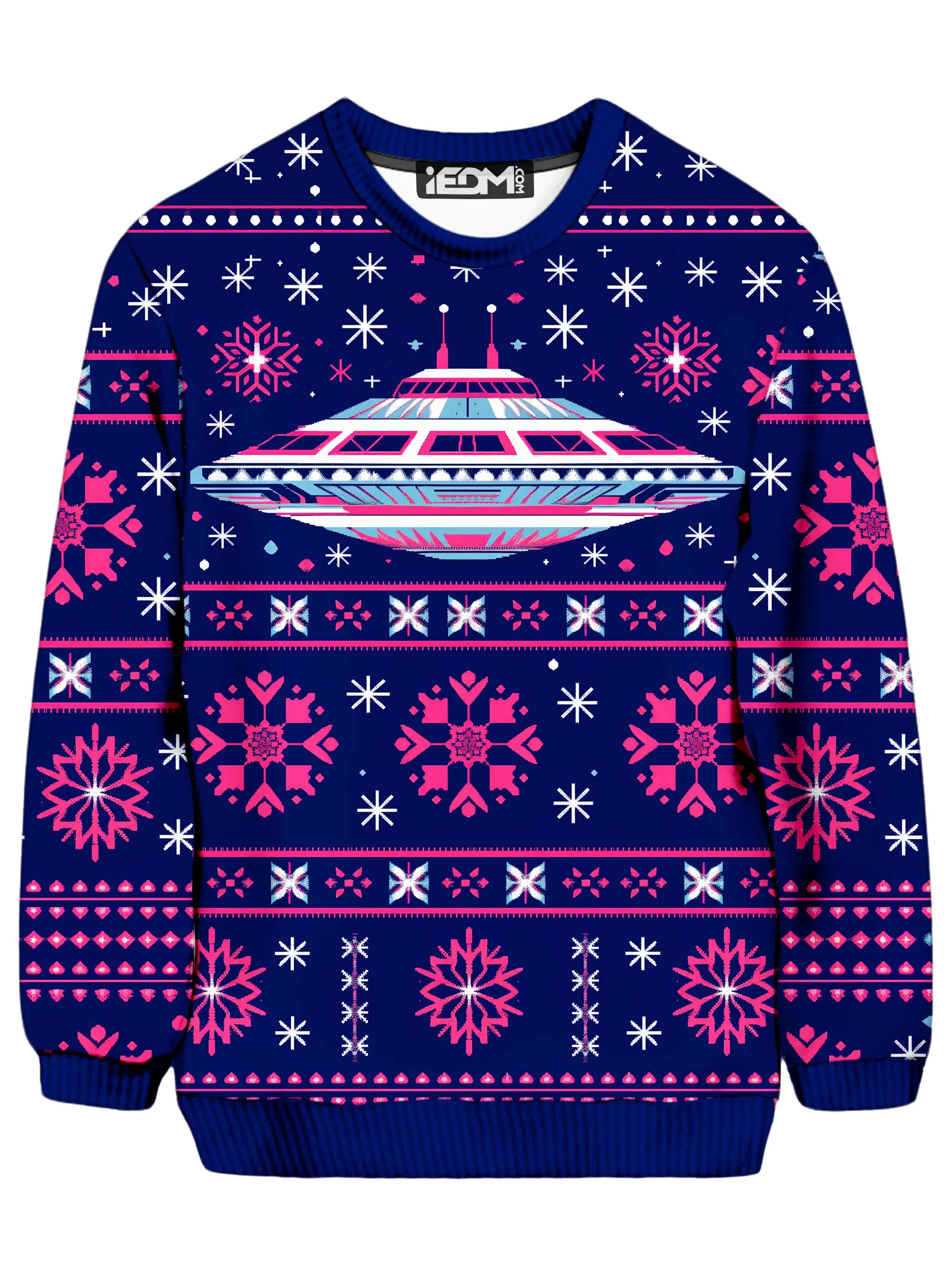 Neon Saucer Christmas Ugly Sweater sold by iEDM