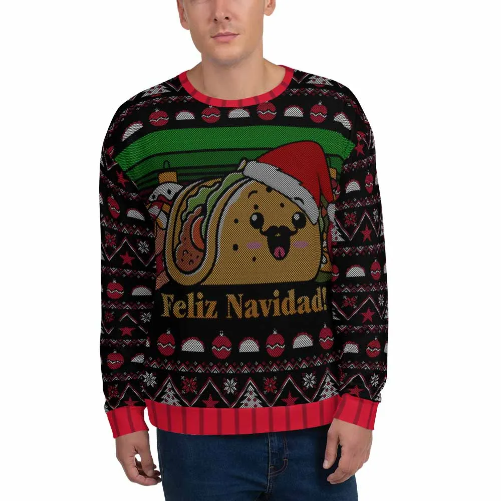 Taco Christmas Ugly Sweater sold by iEDM product image thumbnail 3