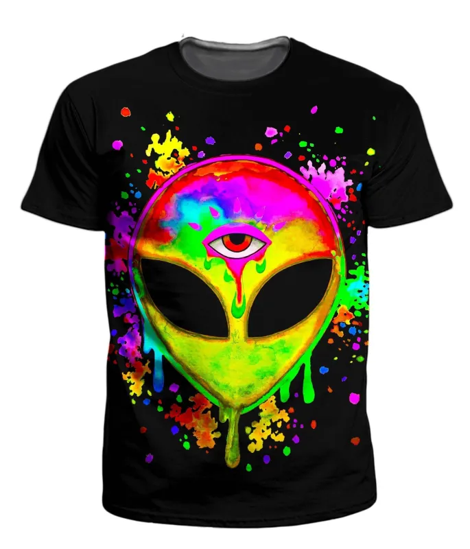 Splatter Alien Yellow Men's T-Shirt sold by iEDM