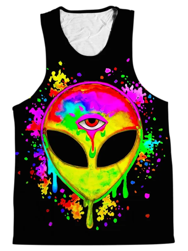 Splatter Alien Yellow Men's Tank sold by iEDM