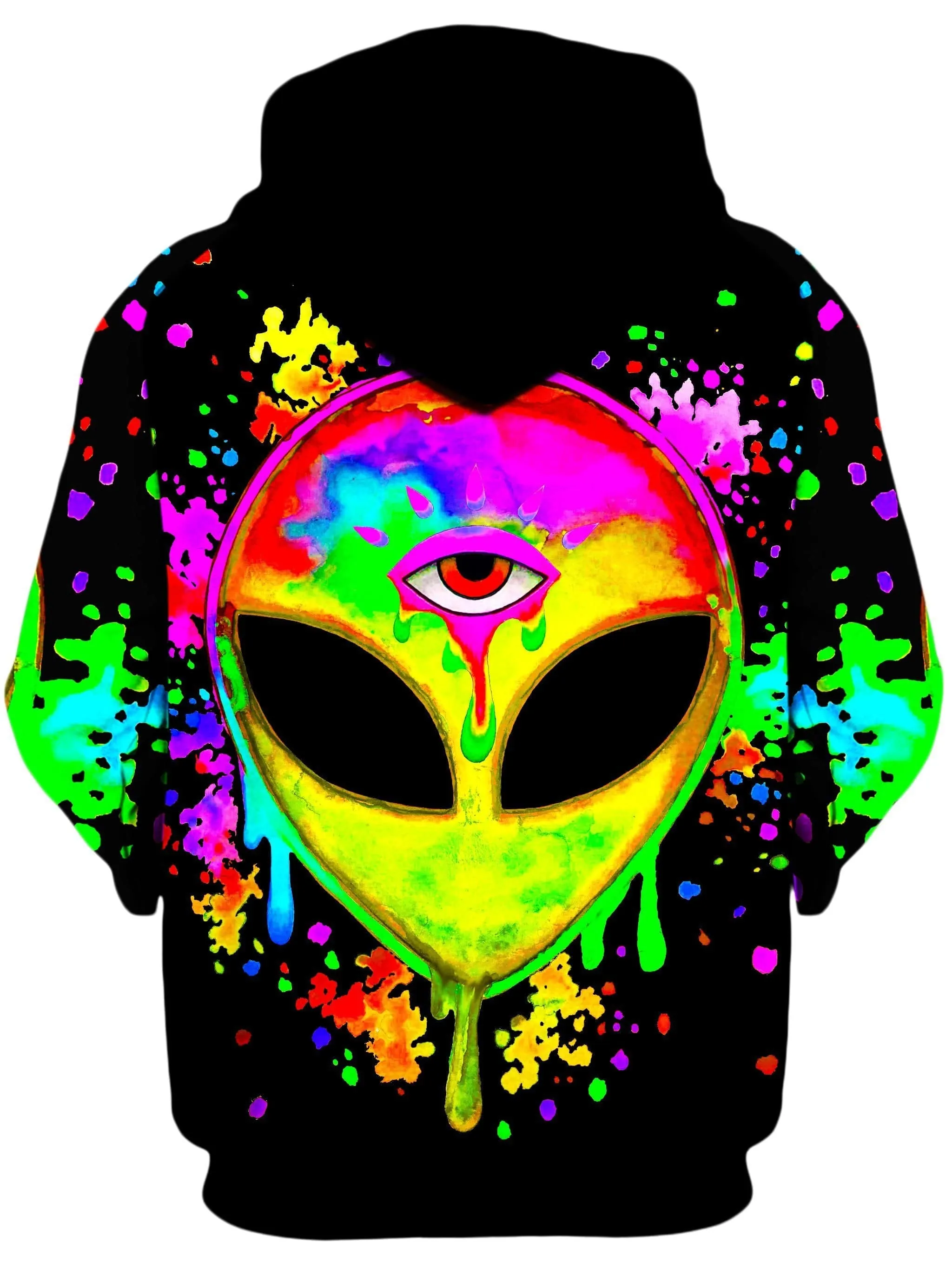 Splatter Alien Yellow Unisex Hoodie sold by iEDM product image thumbnail 2