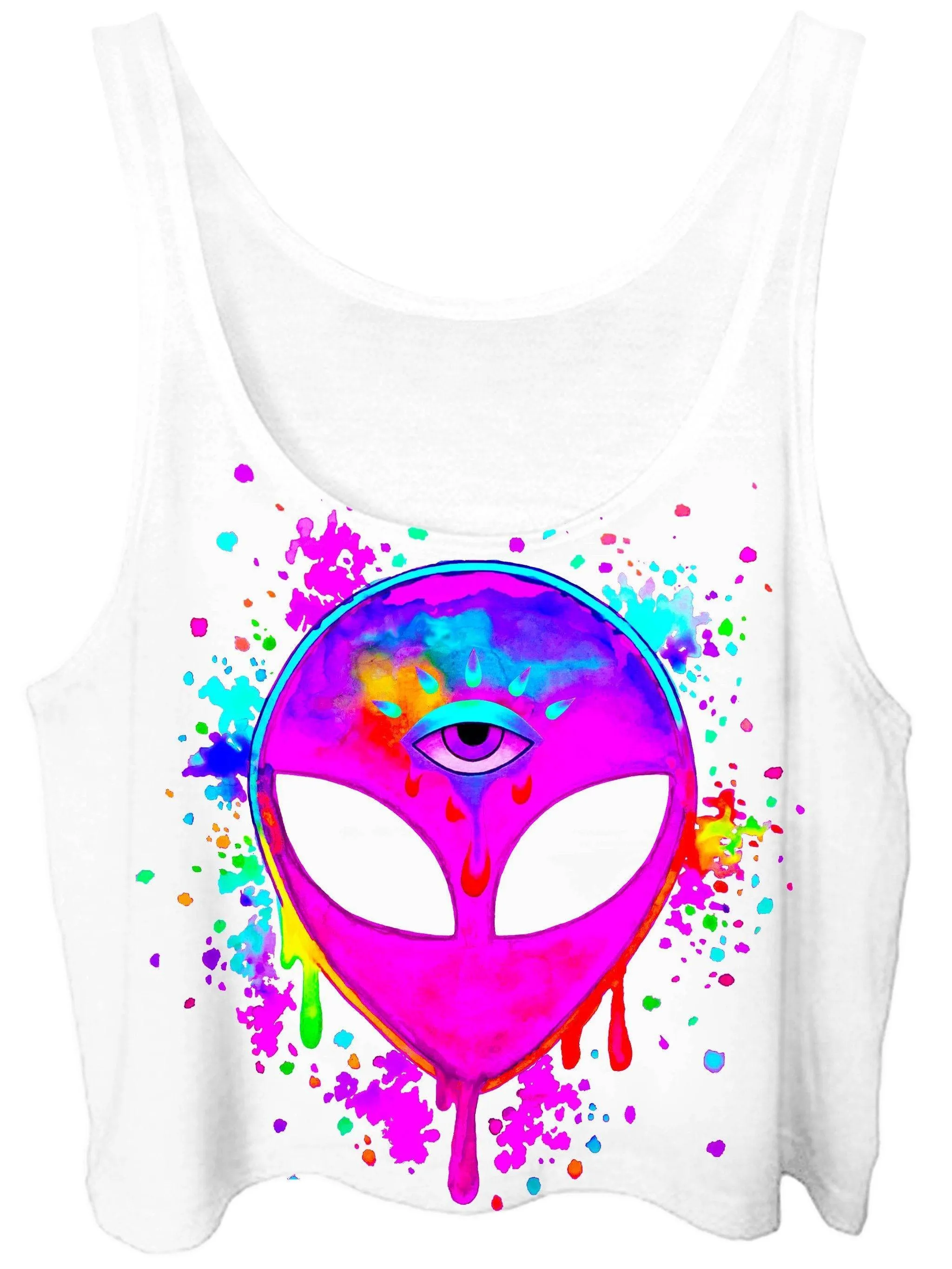 Splatter Alien Pink Crop Top sold by iEDM product image thumbnail 2