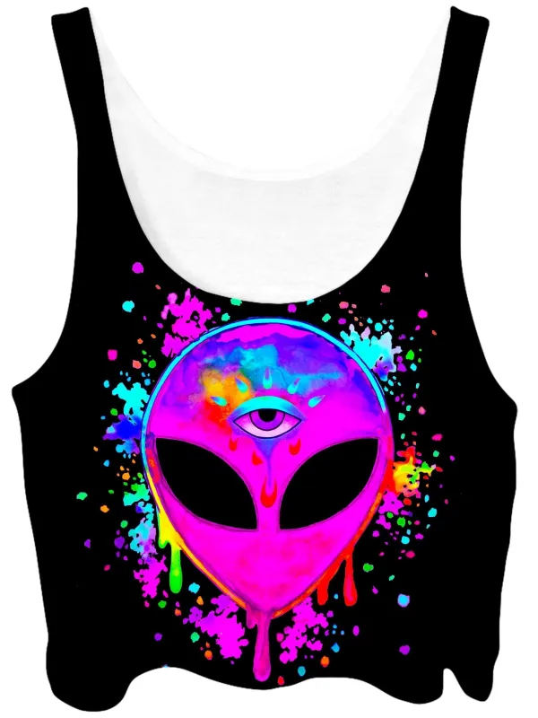 Splatter Alien Pink Crop Top sold by iEDM