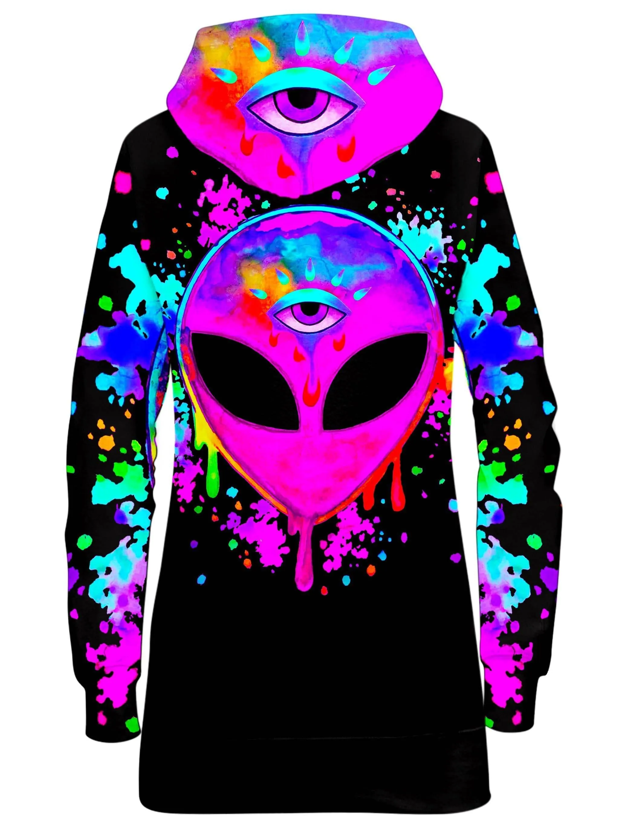 Splatter Alien Pink Hoodie Dress sold by iEDM product image thumbnail 2