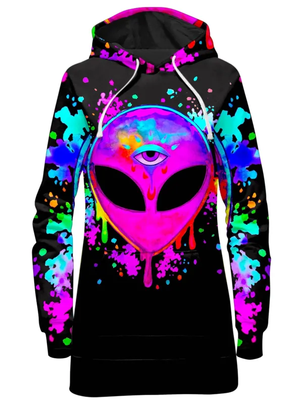 Splatter Alien Pink Hoodie Dress sold by iEDM