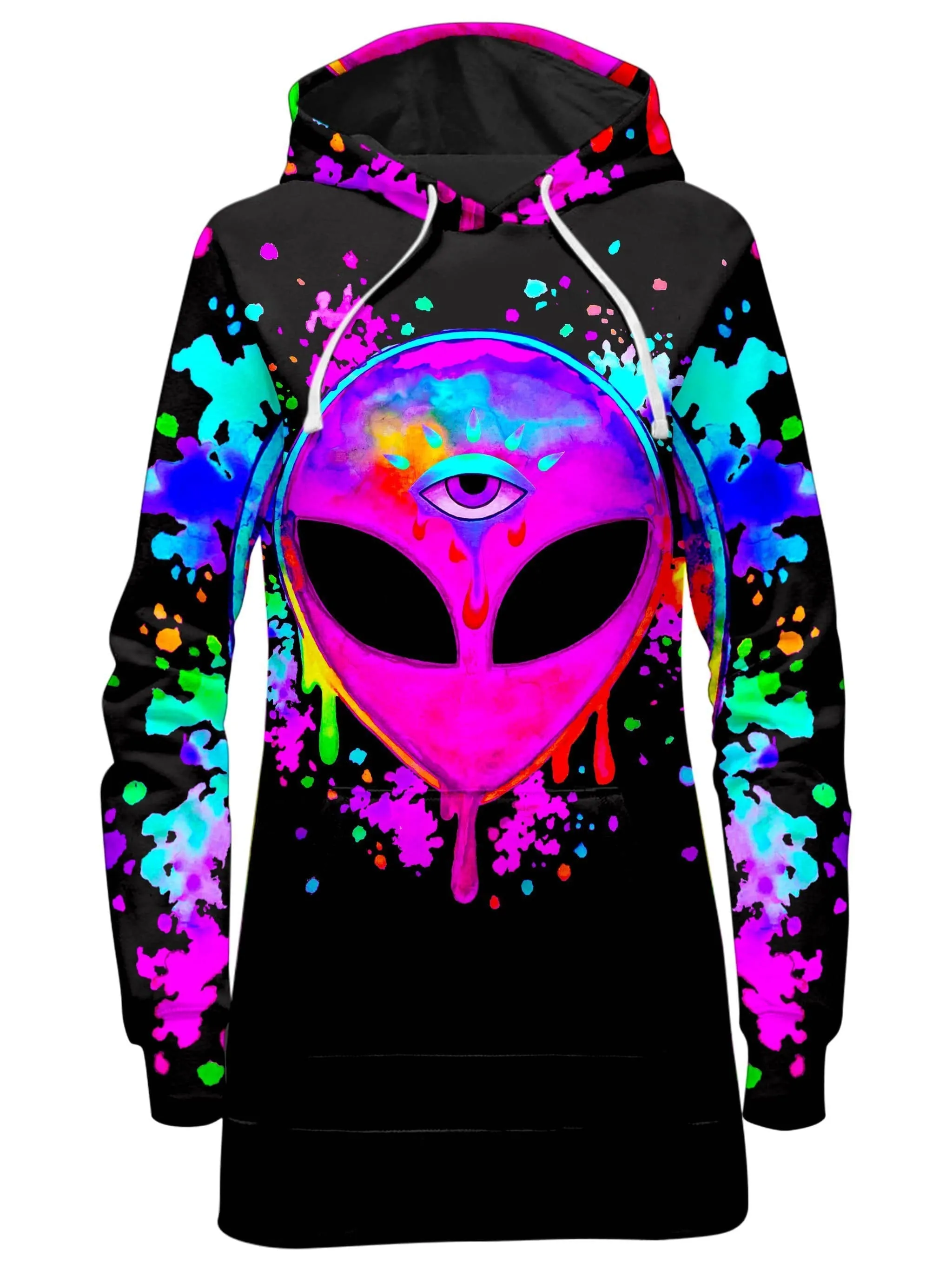 Splatter Alien Pink Hoodie Dress sold by iEDM