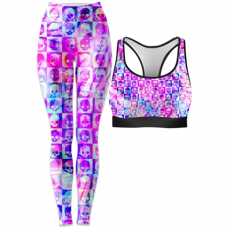 Skull Fam Pink Rave Bra and Leggings Combo sold by iEDM