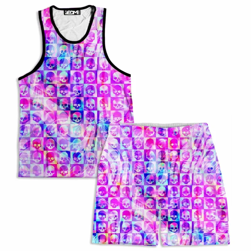 Skull Fam Pink Men's Tank and Shorts Combo sold by iEDM