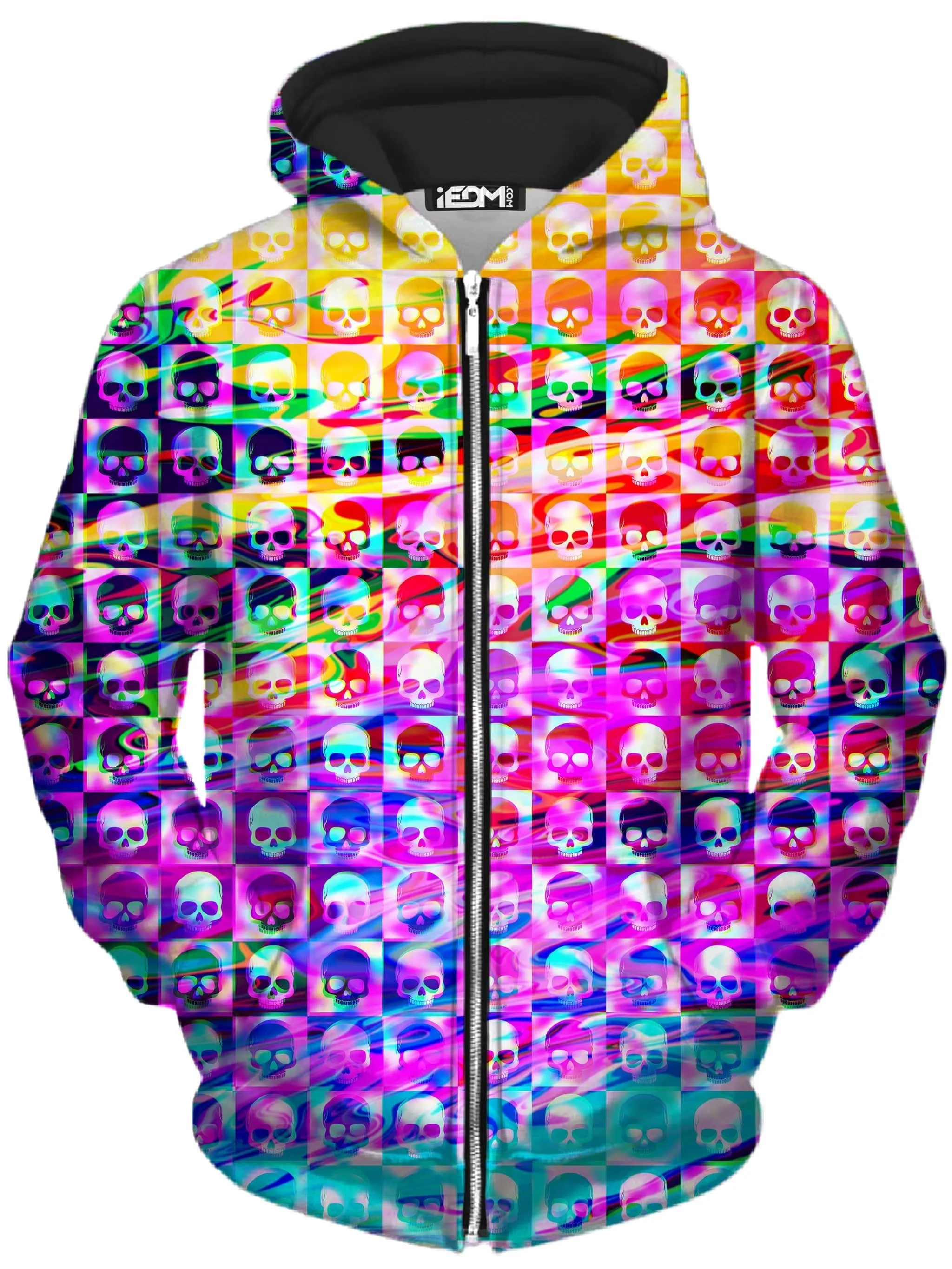 Skull Fam Purple Zip-Up Hoodie and Leggings Combo sold by iEDM product image thumbnail 2