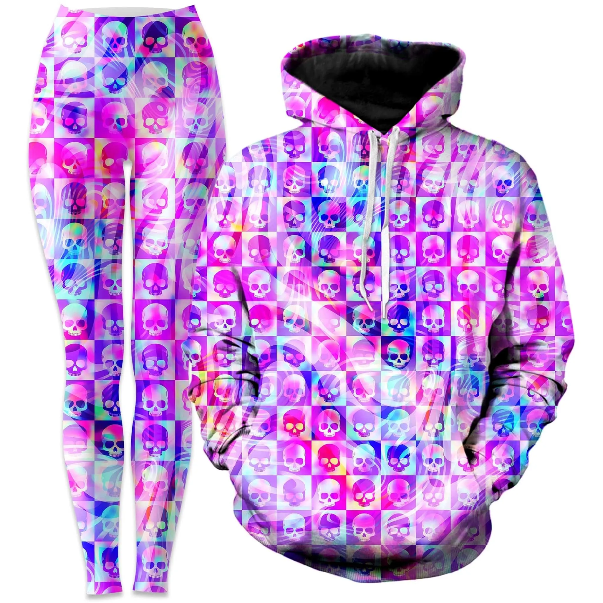 Skull Fam Pink Hoodie and Leggings Combo sold by iEDM