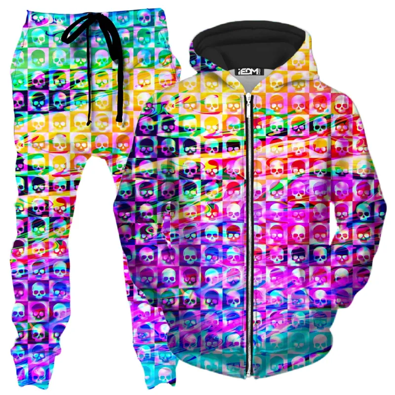 Skull Fam Purple Zip-Up Hoodie and Joggers Combo made by iEDM