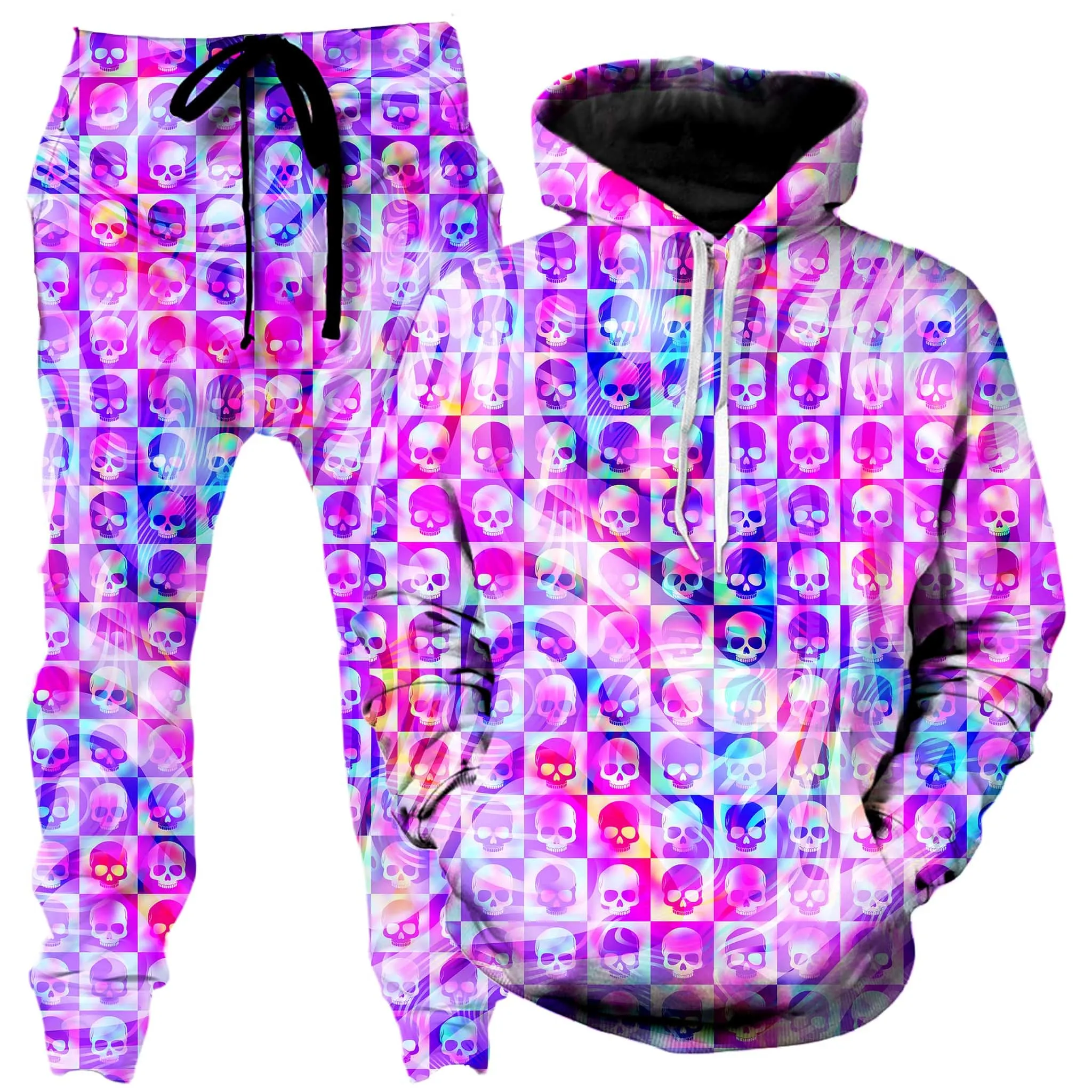 Skull Fam Pink Hoodie and Joggers Combo sold by iEDM