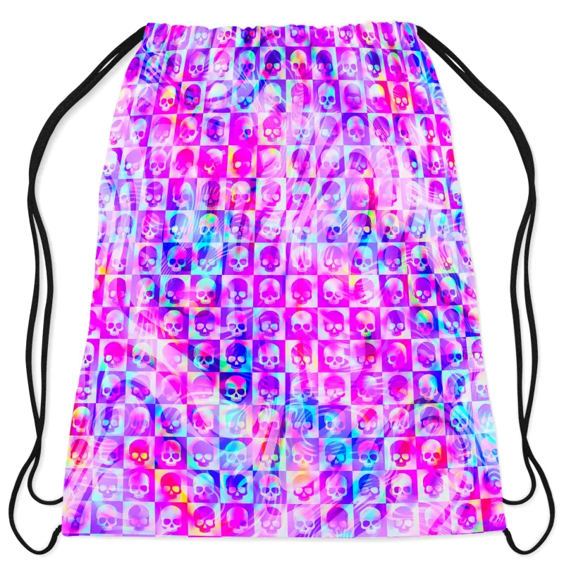 Skull Fam Pink Drawstring Bag sold by iEDM
