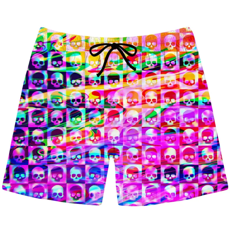 Skull Fam Purple Swim Trunks sold by iEDM
