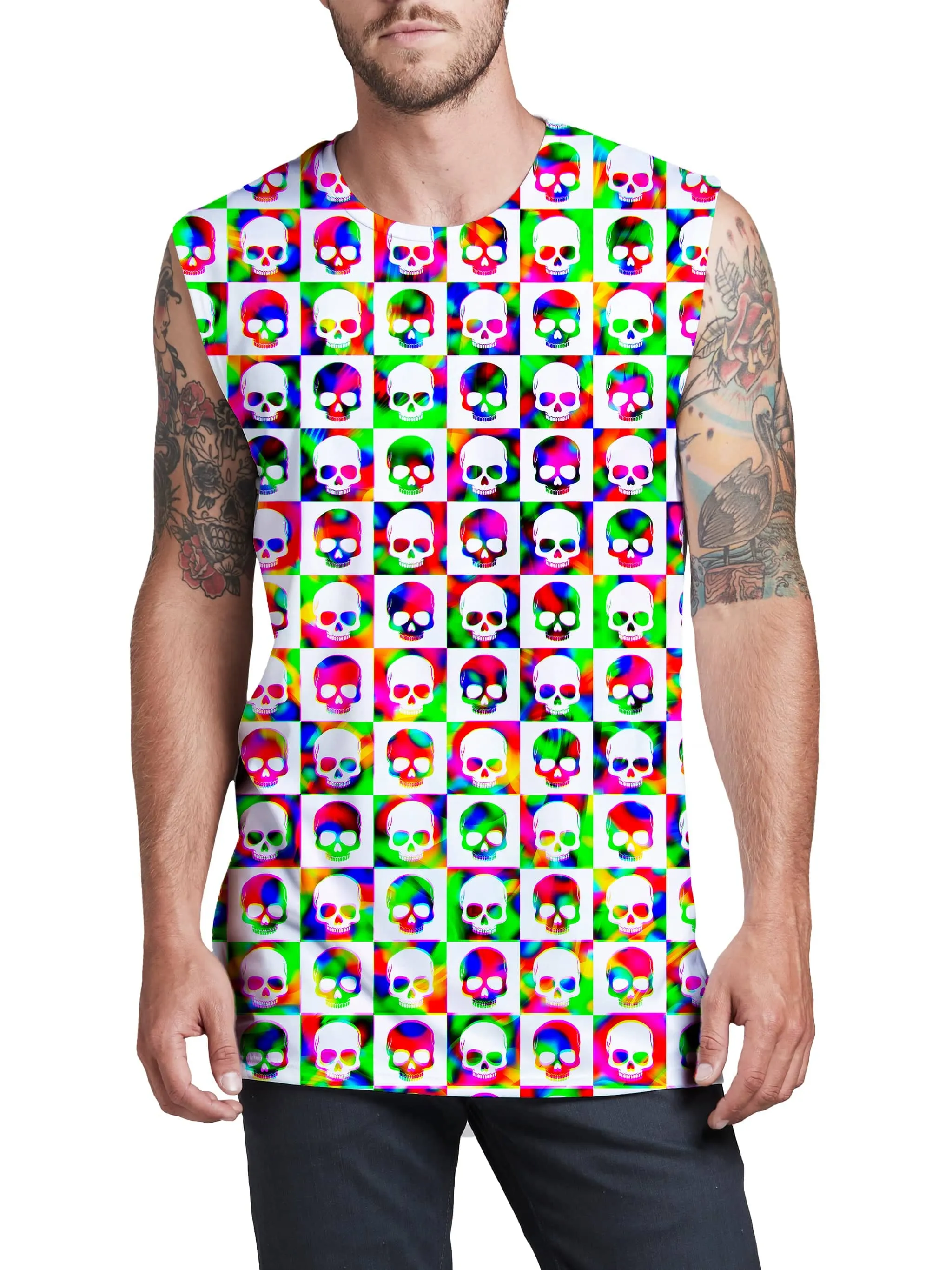 Skull Fam Green Men's Muscle Tank sold by iEDM