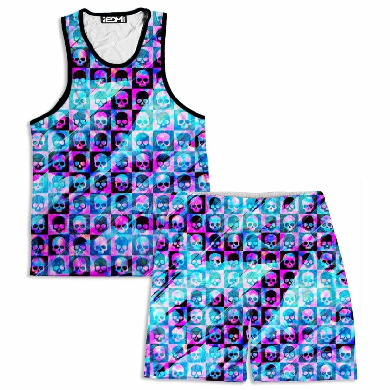 Skull Fam Blue Men's Tank and Shorts Combo sold by iEDM