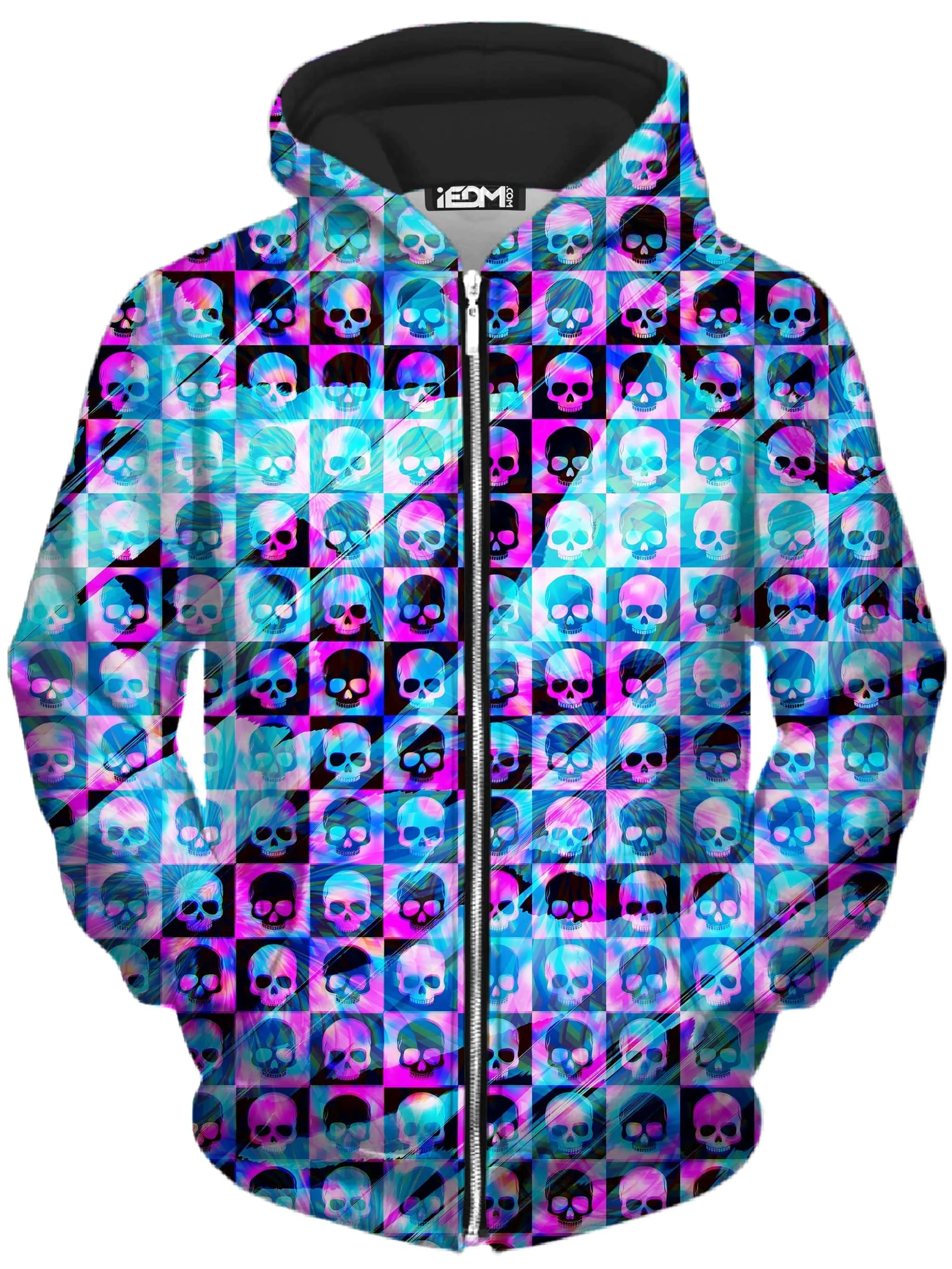Skull Fam Blue Zip-Up Hoodie and Leggings Combo sold by iEDM product image thumbnail 2