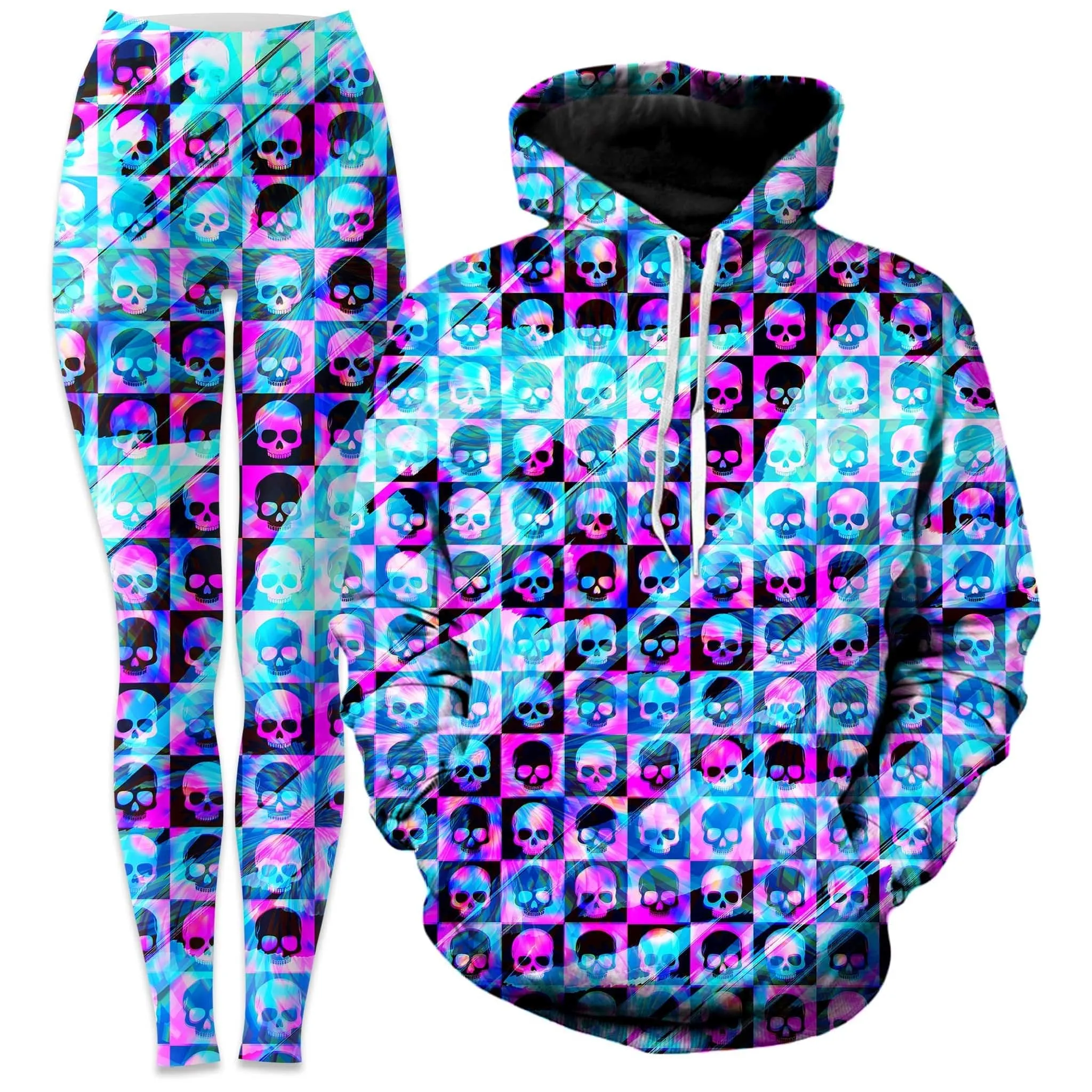 Skull Fam Blue Hoodie and Leggings Combo sold by iEDM