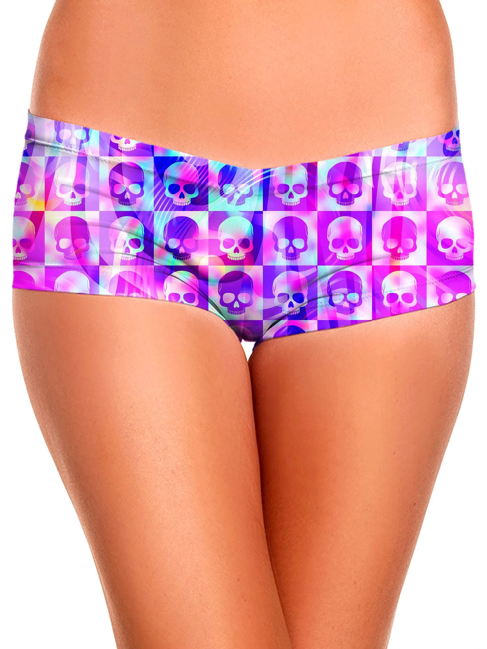 Skull Fam Pink Crop Top and Booty Shorts Combo sold by iEDM product image thumbnail 3