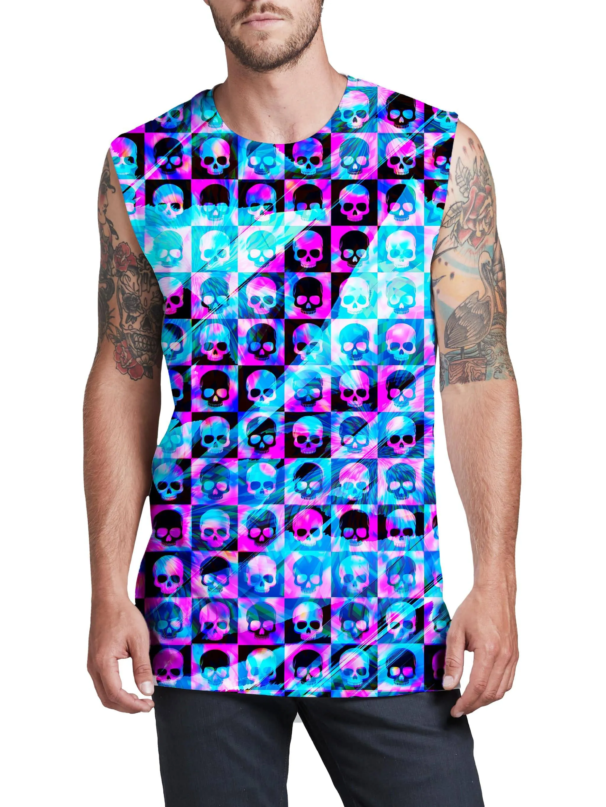 Skull Fam Blue Men's Muscle Tank sold by iEDM